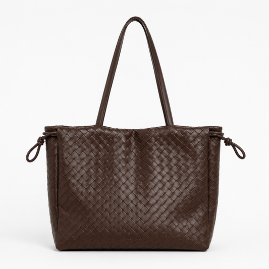 Elara Woven Tote 13” – Espresso